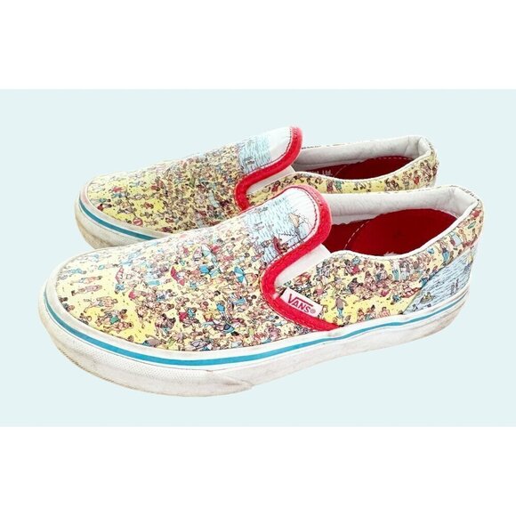 VANS x Where's Waldo Youth Kids Classic Canvas Slip On Sneaker Shoe Sz 3 - Picture 5 of 8